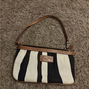 Dooney & Bourke Black and Cream Zebra Print Wristlet